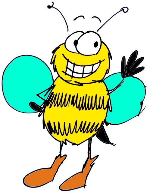 Dibujo de Pablo: una abeja que saluda